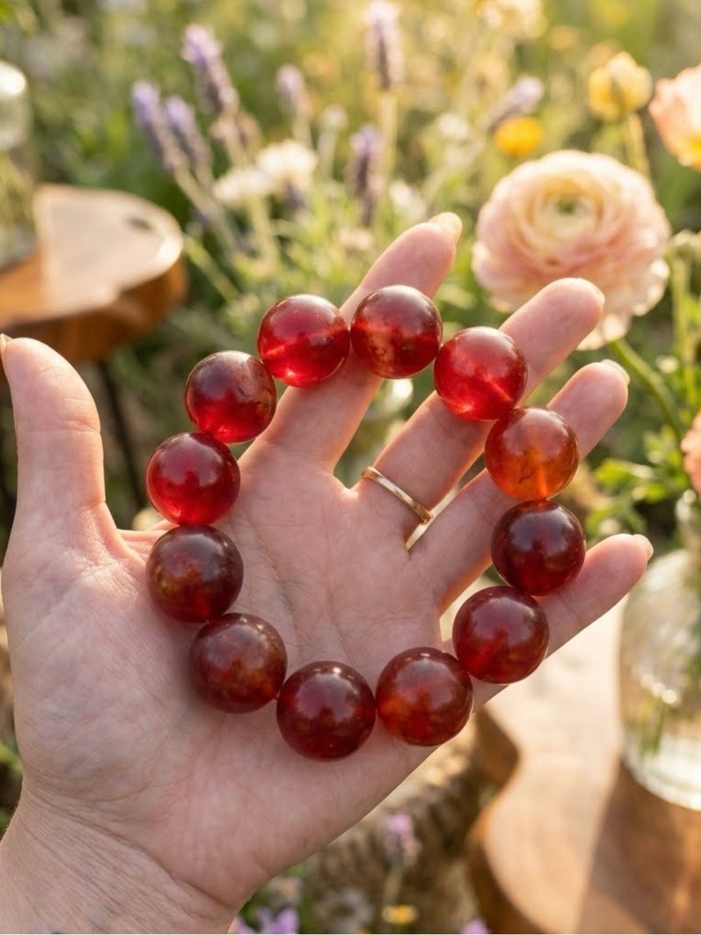 Red Cherry Amber Bracelet HQ